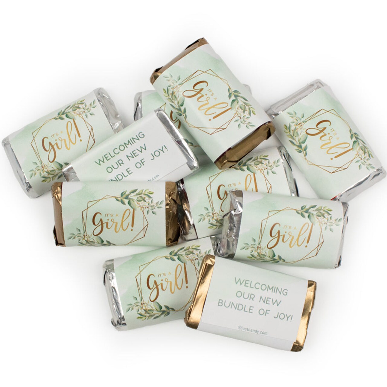 34 Pcs Girl Baby Shower Candy Chocolate Party Favors - Goodie Bag Filler or Candy Buffet Supplies - Botanicals